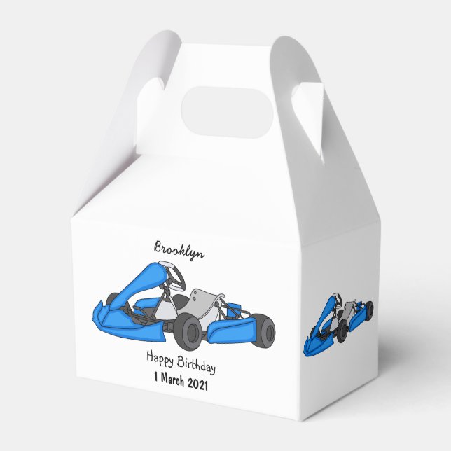 Kart racing cartoon illustration favour box (Front Side)