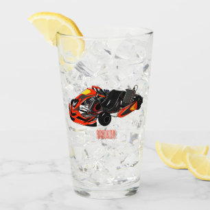 Kart racing cartoon illustration glass