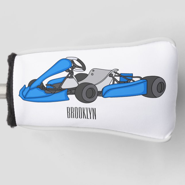 Kart racing cartoon illustration golf head cover (Front)