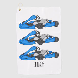 Kart racing cartoon illustration golf towel