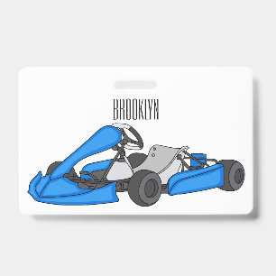 Kart racing cartoon illustration  ID badge