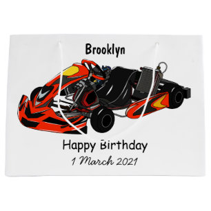 Kart racing cartoon illustration large gift bag