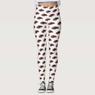 Kart racing cartoon illustration leggings