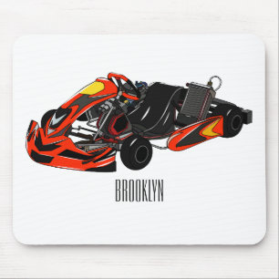 Kart racing cartoon illustration mouse pad