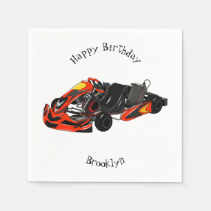 Kart racing cartoon illustration napkin