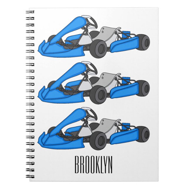 Kart racing cartoon illustration notebook (Front)