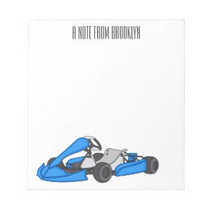 Kart racing cartoon illustration notepad