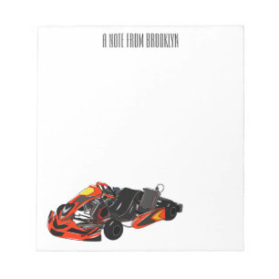 Kart racing cartoon illustration notepad