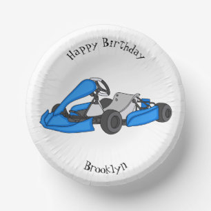 Kart racing cartoon illustration paper plate