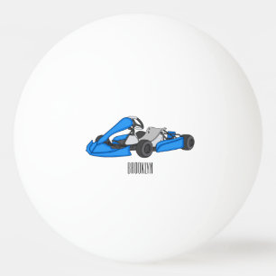 Kart racing cartoon illustration ping pong ball