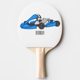 Kart racing cartoon illustration  ping pong paddle