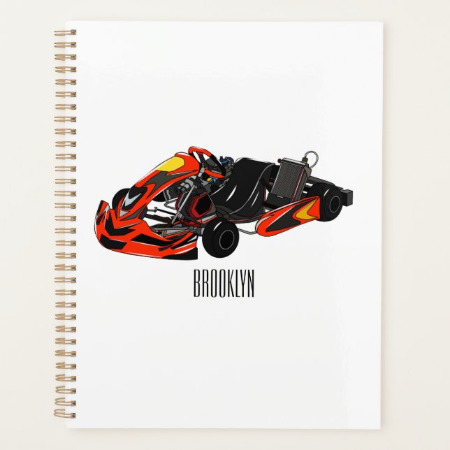 Kart racing cartoon illustration planner (Front)