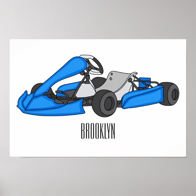 Kart racing cartoon illustration  poster (Front)