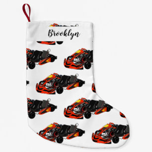 Kart racing cartoon illustration small christmas stocking