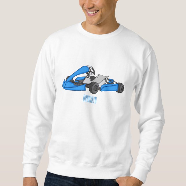 Kart racing cartoon illustration sweatshirt (Front)