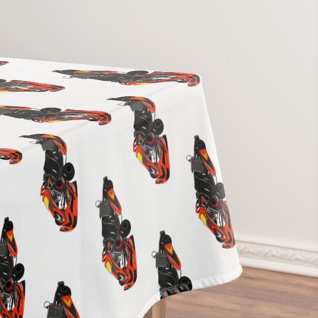 Kart racing cartoon illustration tablecloth (In Situ)