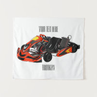 Kart racing cartoon illustration