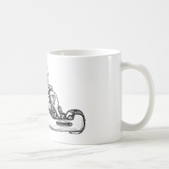 Kart Racing Pencil Sketch Coffee Mug (Right)