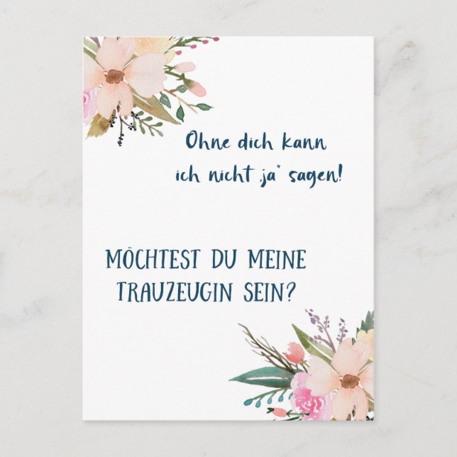 Karte - Willst du meine Trauzeugin sein Postcard (Front)