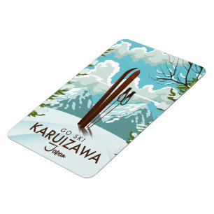 Karuizawa Japan Skiing travel poster Magnet