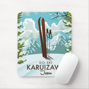 Karuizawa Japan Skiing travel poster Mouse Pad