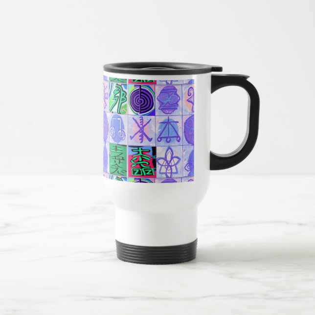 KARUNA Reiki Symbols : Artistic Rendering Travel Mug (Right)