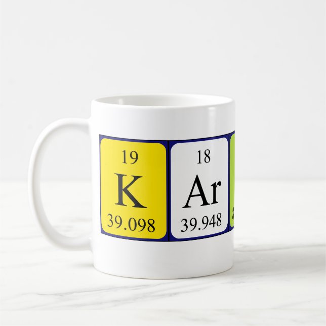 Karynn periodic table name mug (Left)