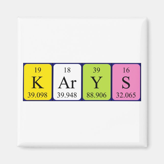 Karys periodic table name magnet (Front)