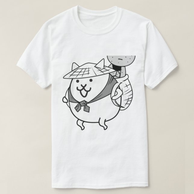 Kasa Jizo Uber Rare Cat Battle Cats T-Shirt (Design Front)