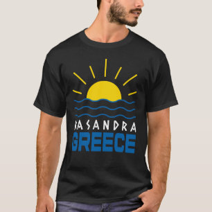 Kasandra Greece Sunshine And Sea Men's Black T-Shirt