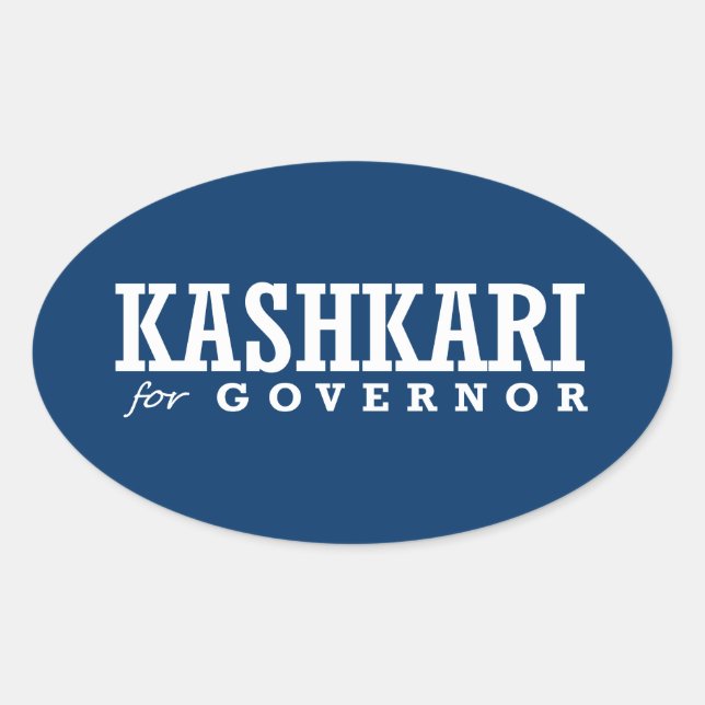 KASHKARI FOR GOVERNOR 2014 OVAL STICKER (Front)