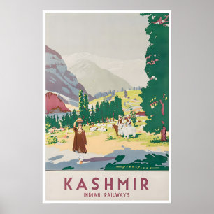 Kashmir Art India Travel Poster Print Indian Sign