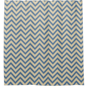 Kashmir Blue Spice Moods Chevrons Shower Curtain