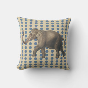 Kashmir Blue Spice Moods Dots with Elephant Cushion