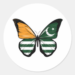 Kashmir Butterfly Flag Classic Round Sticker