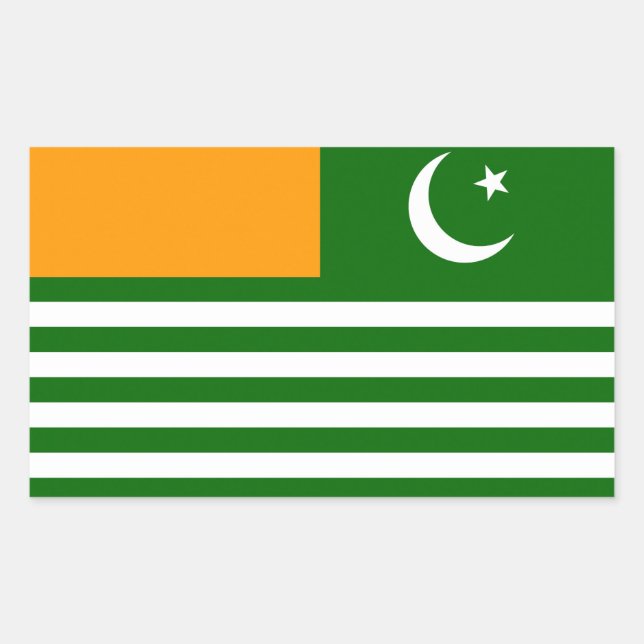 kashmir country flag province region symbol rectangular sticker (Front)