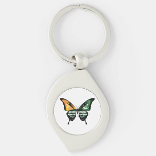 Kashmir Swallowtail Butterfly Flag Sticker Key Ring