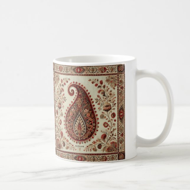 Kashmiri Badaam Motif Embroidery Design Coffee Mug (Right)