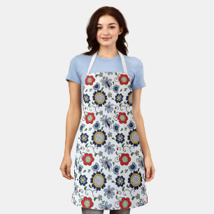 Kashubian Folklore pattern on white Apron