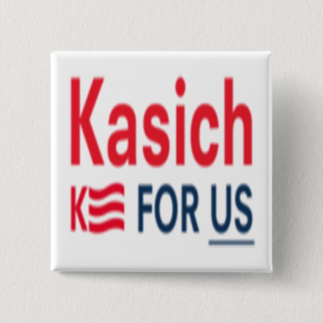 Kasich for Us Logo 15 Cm Square Badge (Front)