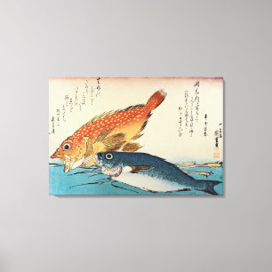 Kasogo & Himedai - Hiroshige's Japanese Fish Canvas Print