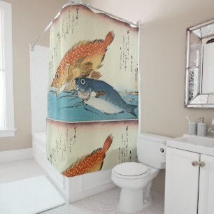 Kasogo & Himedai - Hiroshige's Japanese Fish Shower Curtain