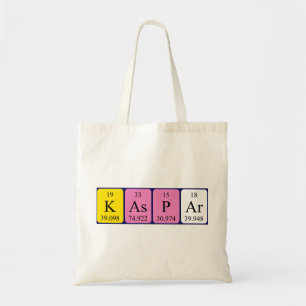 Kaspar periodic table name tote bag