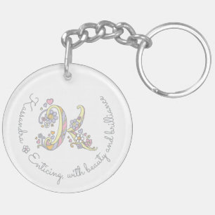 Kassandra monogram K name and meaning keyring