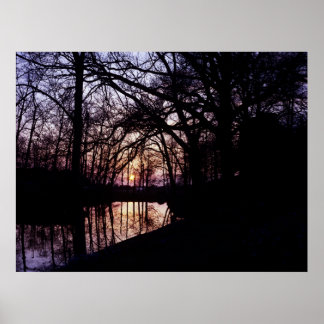 Kasteel Moat Sunset 2 Poster