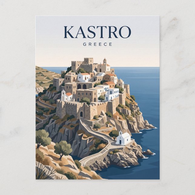 Kastro Greece Postcard (Front)
