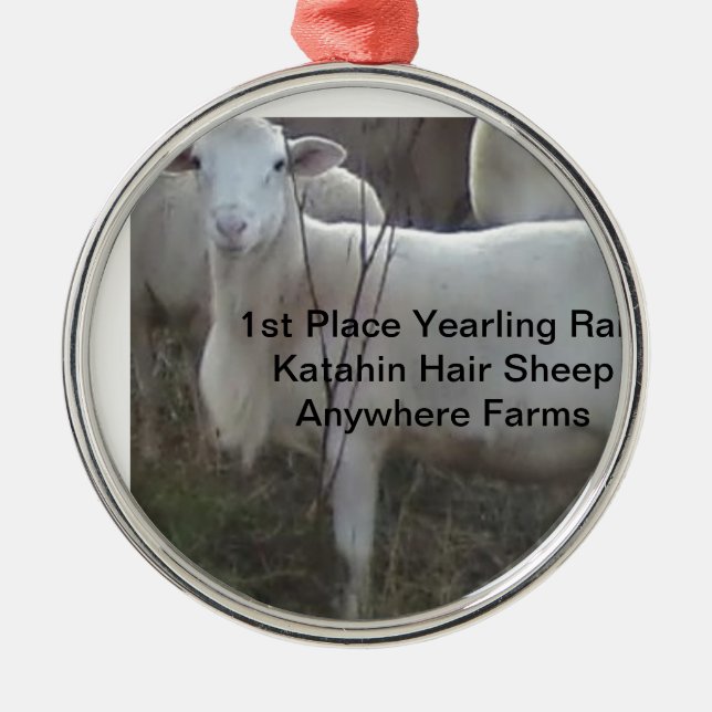 Katahin Hair Sheep Metal Tree Decoration (Front)