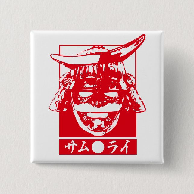 [Katakana] Samurai red character 15 Cm Square Badge (Front)