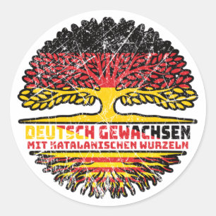 Katalonien Katalanisch Deutsch Deutschland Baum Classic Round Sticker