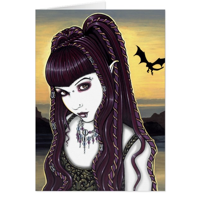 Katana Gothic Dragon Goddess Card (Front)